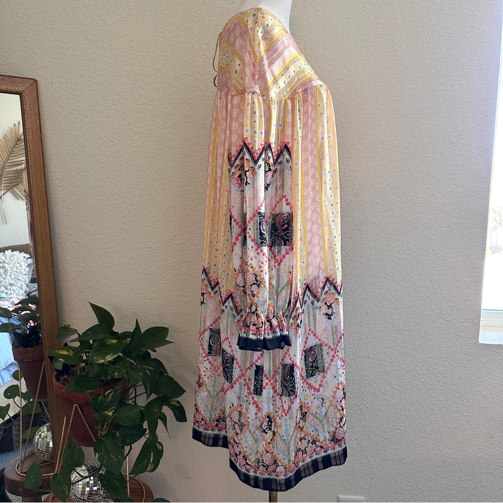 Anna Sui Botanical Patchwork Long Ruffle Sleeve T… - image 7